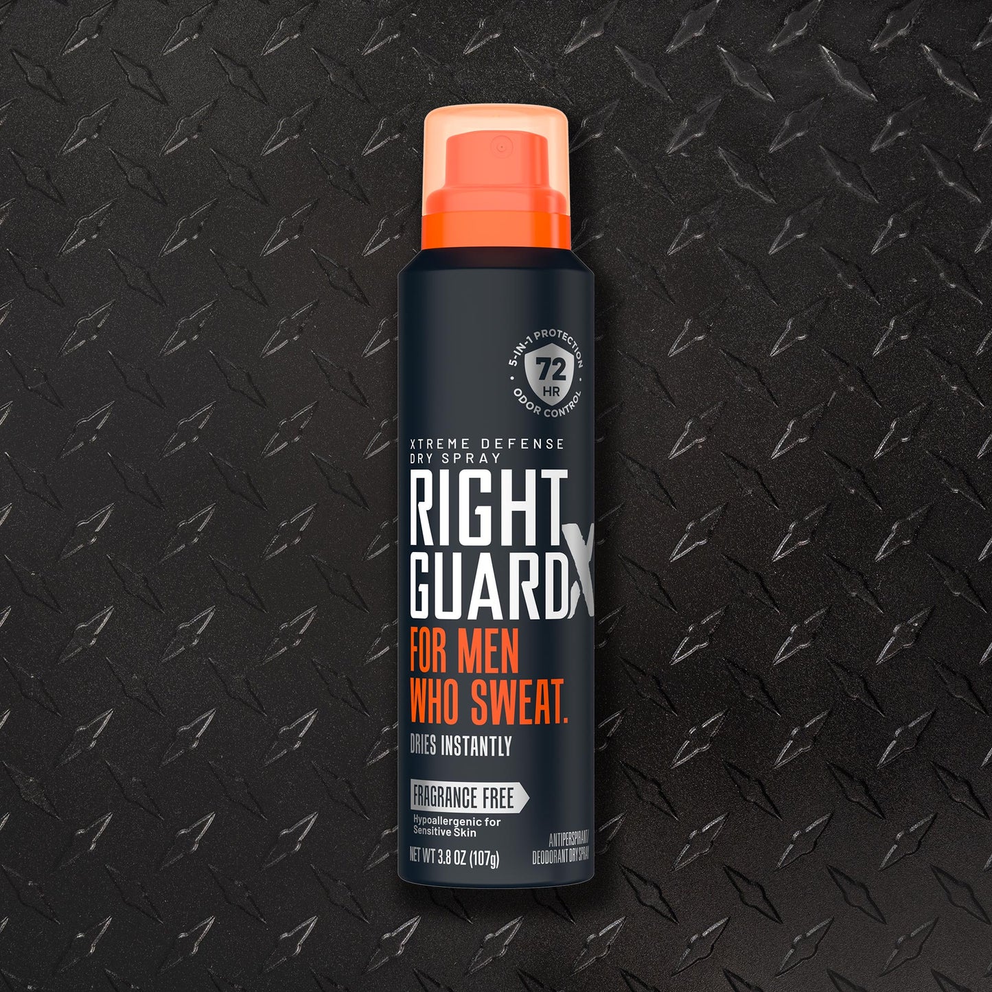 Right Guard Xtreme Defense dry spray antiperspirant and deodorant fragrance free