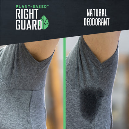 Dry armpit using Right Guard compared to sweaty armpit using natural deodorant