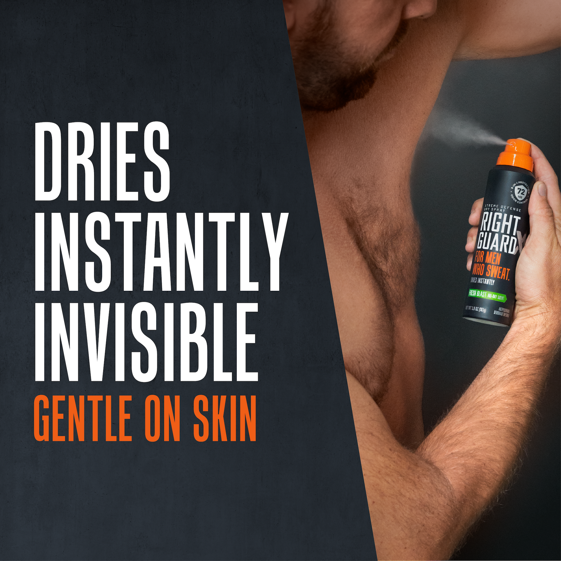 Dries instantly invisible gentle on skin